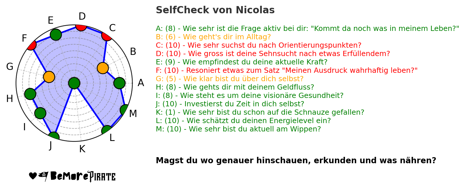 Beispiel einer persönlichen Self-Check-Auswertung 2