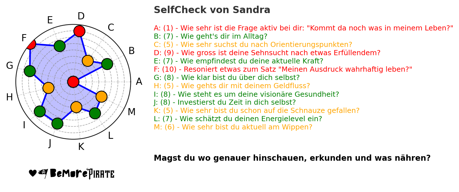 Beispiel einer persönlichen Self-Check-Auswertung 1